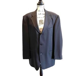 HUGO BOSS Suit Blazer Jacket Navy Blue Size 42R Wool Einstein Omega Formal USA